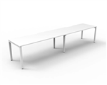 RAPID INFINITY DELUXE 2 PERSON PROFILE LEG SINGLE SIDED WORKSTATION 1500 X 750 X 730MM NATURAL WHITE TOP  WHITE FRAME