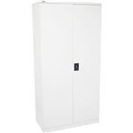 RAPIDLINE GO SWING DOOR CUPBOARD 3 SHELVES 910 X 450 X 1830MM WHITE SATIN