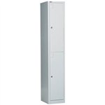 GO STEEL LOCKER 2 DOOR 380 X 455 X 1830MM SILVER GREY