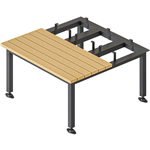 RAPIDLINE LOCKER SEAT AND STAND 915MM BANK OF 3 TEAKBLACK