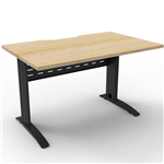 DELUXE RAPID SPAN STRAIGHT DESK METAL MODESTY PANEL 1200 X 750 X 730MM BLACKNATURAL OAK
