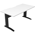 DELUXE RAPID SPAN STRAIGHT DESK WITH METAL MODESTY PANEL 1500 X 750 X 730MM BLACKNATURAL WHITE