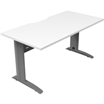 DELUXE RAPID SPAN STRAIGHT DESK WITH METAL MODESTY PANEL 1500 X 750 X 730MM SILVERNATURAL WHITE