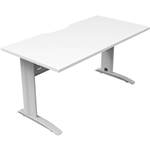 DELUXE RAPID SPAN STRAIGHT DESK WITH METAL MODESTY PANEL 1800 X 750 X 730MM WHITENATURAL WHITE