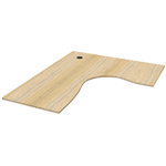 RAPIDLINE SCREEN SCALLOPED CORNER WORKSTATION DESK TOP 1800 X 1500 X 750 NATURAL OAK