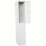 GO STEEL LOCKER 2 DOOR 305 X 455 X 1830MM FLAT PACK SILVER GREY