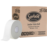 SORBENT PROFESSIONAL JUMBO TOILET TISSUE 2 PLY 250M ROLL CARTON 8