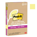 POSTIT 4621R4SSCY SUPER STICKY NOTES 101 X 152MM RECYCLED LINED CANARY YELLOW PACK 4
