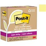 POSTIT 654R5SSCY SUPER STICKY NOTES 76 X 76MM RECYCLED CANARY YELLOW PACK 5