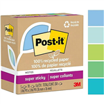 POSTIT 654R5SST SUPER STICKY NOTES 76 X 76MM 654R5SST RECYCLED OASIS PACK 5