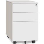 OM METAL MOBILE PEDESTAL 3DRAWER LOCKABLE 390 X 500 X 600MM WHITE