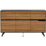 NOVARA CREDENZA 6 DOOR 1825 X 425 X 1250MM ZEBRANO TIMBER VENEER