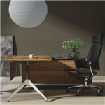 NOVARA EXECUTIVE DESK RIGHT HAND RETURN 1950 X 1850 X 750MM ZEBRANO TIMBER VENEER