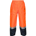 PRIME MOVER MP200 HIVIS WET WEATHER CARGO PANT REFLECTIVE TAPE ORANGE NAVY 2XL TO 3XL