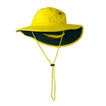 PRIME MOVER MC601 HIVIS HAT COTTON WIDE BRIM YELLOW GREEN LARGE TO XL