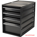 ITALPLAST GREENR RECYCLED OFFICE ORGANISER CABINET 4 DRAWER 255D X 165W X 230H MM BLACK
