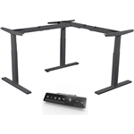 INFINITY ELECTRIC HEIGHT ADJUSTABLE CORNER WORKSTATION DESK 3 MOTOR BLACK FRAME ONLY