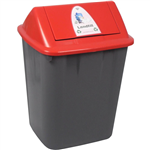 ITALPLAST SWING TOP WASTE SEPARATION BIN LANDFILL 32 LITRE BLACKRED