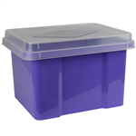 ITALPLAST FILE STORAGE BOX 32 LITRE GRAPECLEAR LID