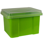 ITALPLAST FILE STORAGE BOX 32 LITRE LIMECLEAR LID