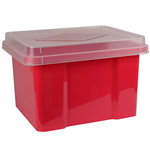 ITALPLAST FILE STORAGE BOX 32 LITRE WATERMELONCLEAR LID