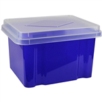 ITALPLAST FILE STORAGE BOX 32 LITRE TINTED PURPLECLEAR LID