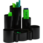 ITALPLAST GREENR RECYCLED DESK TIDY 6 COMPARTMENT BLACK