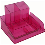 ITALPLAST DESK ORGANISER TINTED PINK