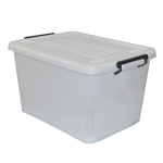 ITALPLAST ROLLER STORAGE BOX WITH LID 55 LITRE CLEAR