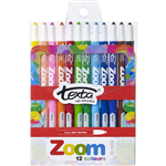 TEXTA ZOOM TWIST CRAYONS ASSORTED PACK 12