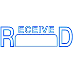 DESKMATE PREINKED MESSAGE STAMP RECEIVED DATE BLUE