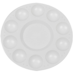 JASART PAINT PALETTE ROUND PLASTIC 10WELL WHITE
