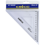 CELCO SET SQUARE 45 DEGREES 260MM CLEAR