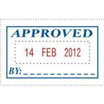 DESKMATE SELFINKING DATE STAMP APPROVED BLUERED