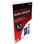 DEFLECTO SIGN HOLDER WALL MOUNT PORTRAIT A3 CLEAR