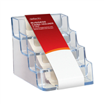 DEFLECTO BUSINESS CARD HOLDER LANDSCAPE 4TIER CLEAR