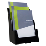 DEFLECTO BROCHURE HOLDER RECYCLED 3TIER A4 BLACK