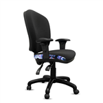 ORANGE DUST ALICE CHAIR WITH ARMS MEDIUM BACK 510 X 490 X 880MM PEARL BLACK