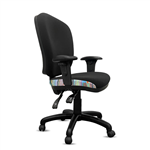 ORANGE DUST ALICE CHAIR WITH ARMS MEDIUM BACK 510 X 490 X 880MM ROCK BLACK