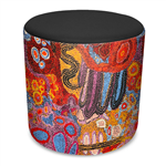 ORANGE DUST SPECTRUM EVA ROUND OTTOMAN 450 X 450 X 450MM SWAN BLACK