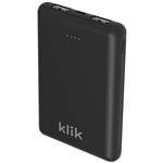 KLIK DUAL PORT POWERBANK CHARGER 5000MAH BLACK
