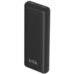 KLIK DUAL PORT POWERBANK CHARGER 20000MAH BLACK