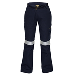 PRIME MOVER ML709 LADIES COTTON DRILL CARGO PANTS WITH TAPE NAVY SIZE 20