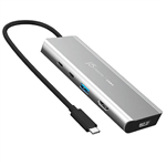 J5CREATE USB4 DUAL DISPLAY 4K MULTIPORT DOCKING HUB FEATURING INTEL USB4 CONTROLLER SILVER