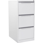 MERCURY FILING CABINET 3 DRAWER 470 X 620 X 1015MM WHITE SATIN