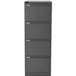 MERCURY FILING CABINET 4 DRAWER 470 X 620 X 1320MM GRAPHITE RIPPLE