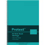 PROTEXT NOTE BOOK 8MM FEINT RULED 55GSM 100 PAGE A4 AQUA