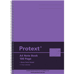 PROTEXT NOTE BOOK 8MM FEINT RULED 55GSM 100 PAGE A4 PURPLE
