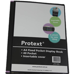 PROTEXT DISPLAY BOOK NONREFILLABLE INSERT COVER 40 POCKET A4 BLACK