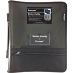 PROTEXT BINDER BUDDY WITH ZIPPER 2 RING WITH HANDLE PLUS PENCIL CASE PLUS POCKETS 25MM SMOKE